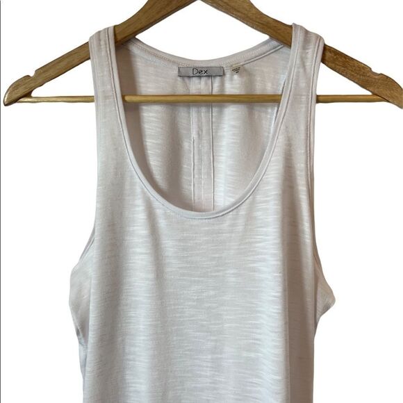 DEX White Racerback Lightweight Slit Back Casual Tank Top M - Picture 2 of 9